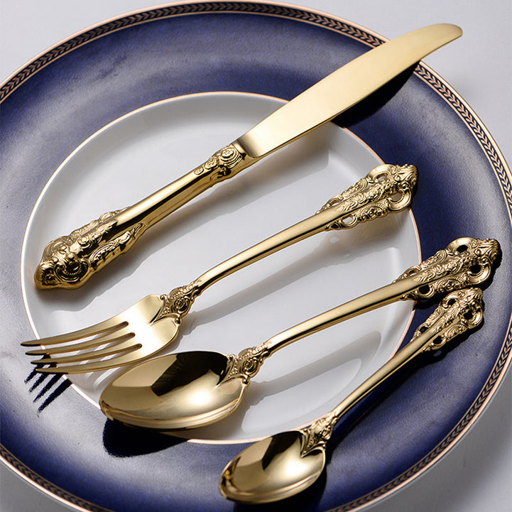 DONATELLA Luxury Engraved Cutlery Set - 24 Pieces