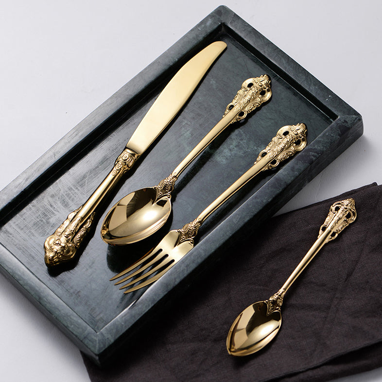 DONATELLA Luxury Engraved Cutlery Set - 24 Pieces