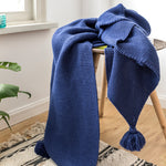 MILO Navy Blue Knitted Throw Blanket