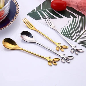 LEAF Teaspoon And Fork